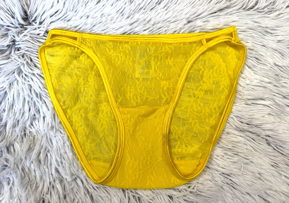 Vassarette Vintage Panties Full Briefs YELLOW Nylon COTTON Panty Sissy UNDERWEAR
